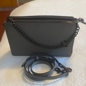 Elegant COACH Gray Chain Strap Women's Bag- crossbody